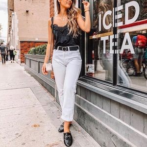 H&M Black Lace Crushed velvet strappy top